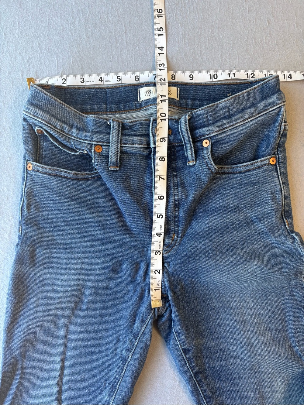 Madewell Cali Demi Boot Medium Blue High-Rise Cropped Flare Jeans Sz 27 - Picture 5 of 9